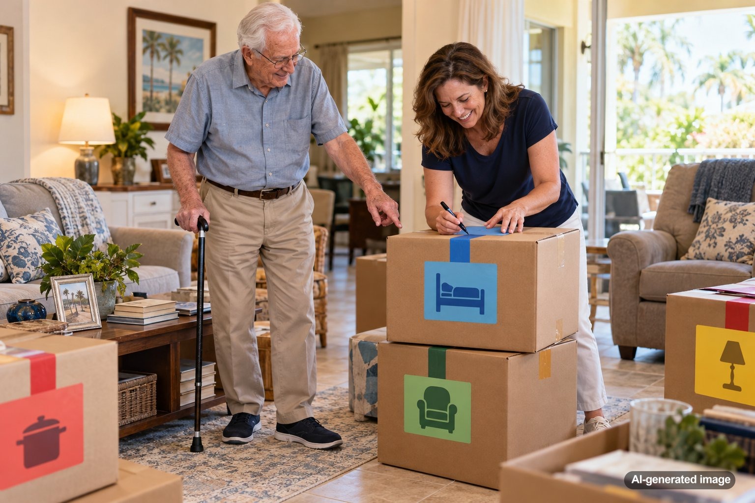 How to Label Moving Boxes for an Older Adult Who Needs Familiarity